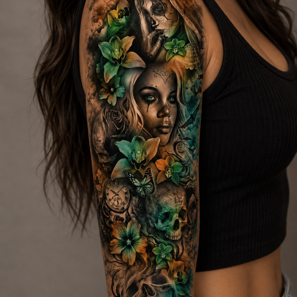 Alternative view of Tattoo arm sleeve woman