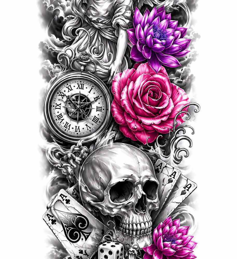 Tattoo arm sleeve angel